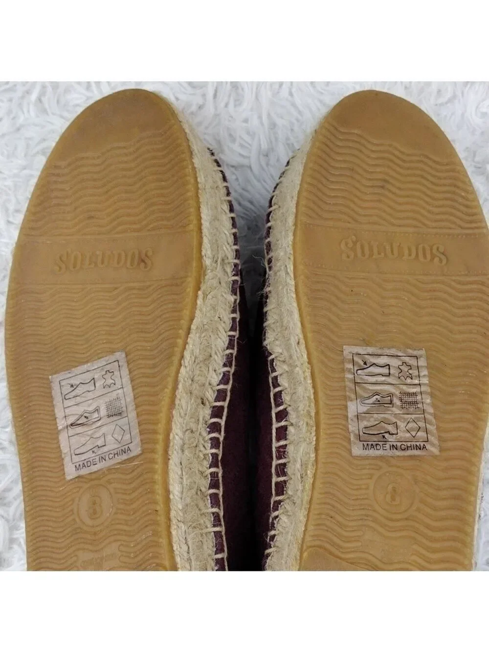 Soludos Burgundy Stitched Suede Leather Almond Toe Espadrille Platform Shoe